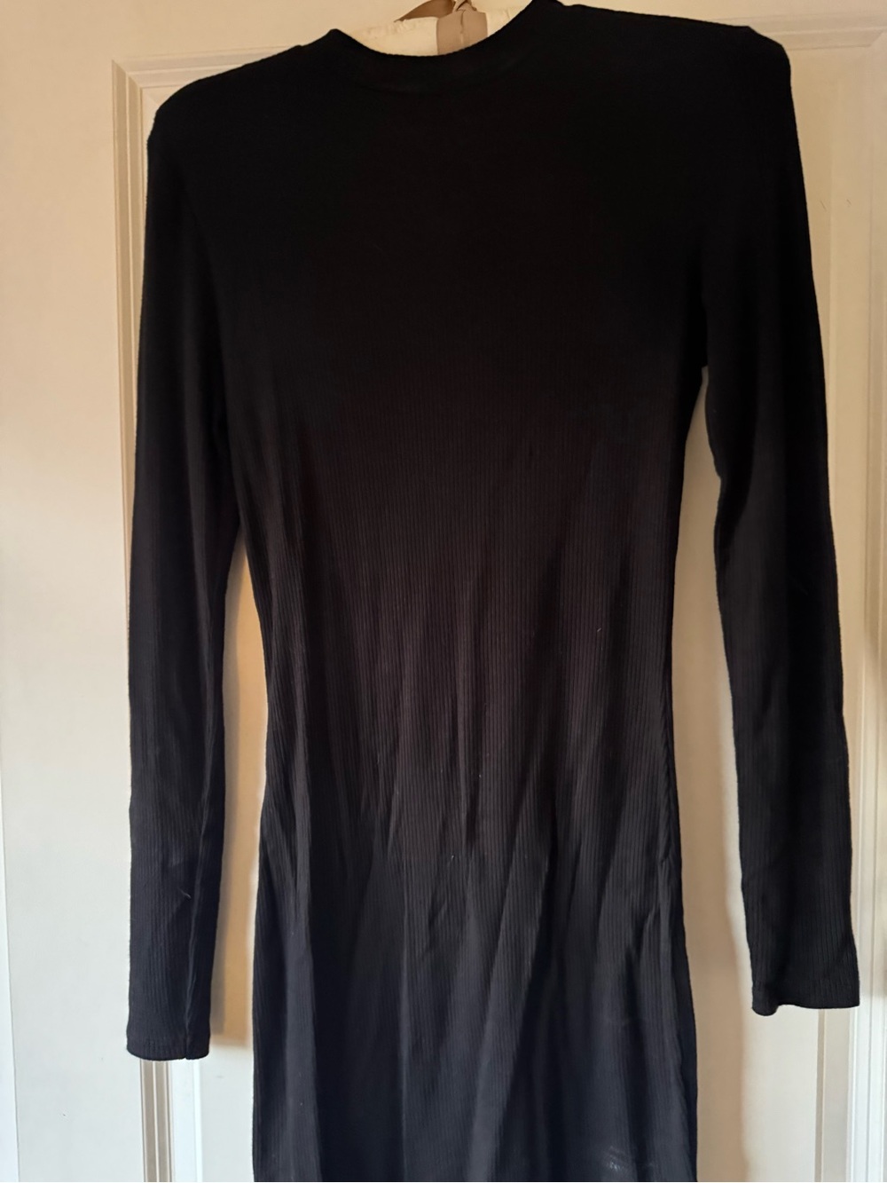 RVCA Black Long Sleeve Ribbed Knit Dress